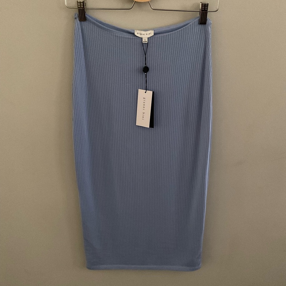 Gianni Bini Kohli ribbed knit Light Blue Pencil Skirt